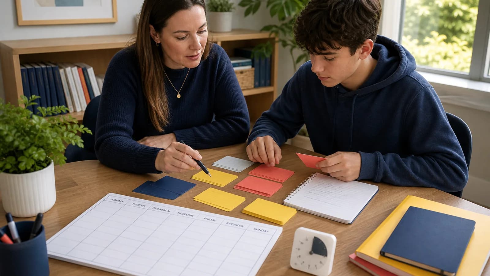 Estudiante aplicando técnicas de estudio