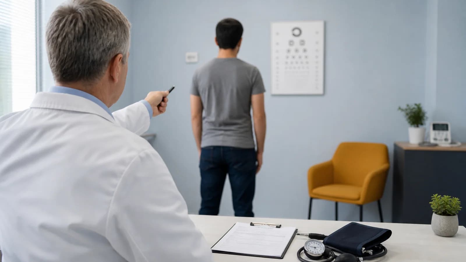 Profesional de medicina realizando una valoración clínica