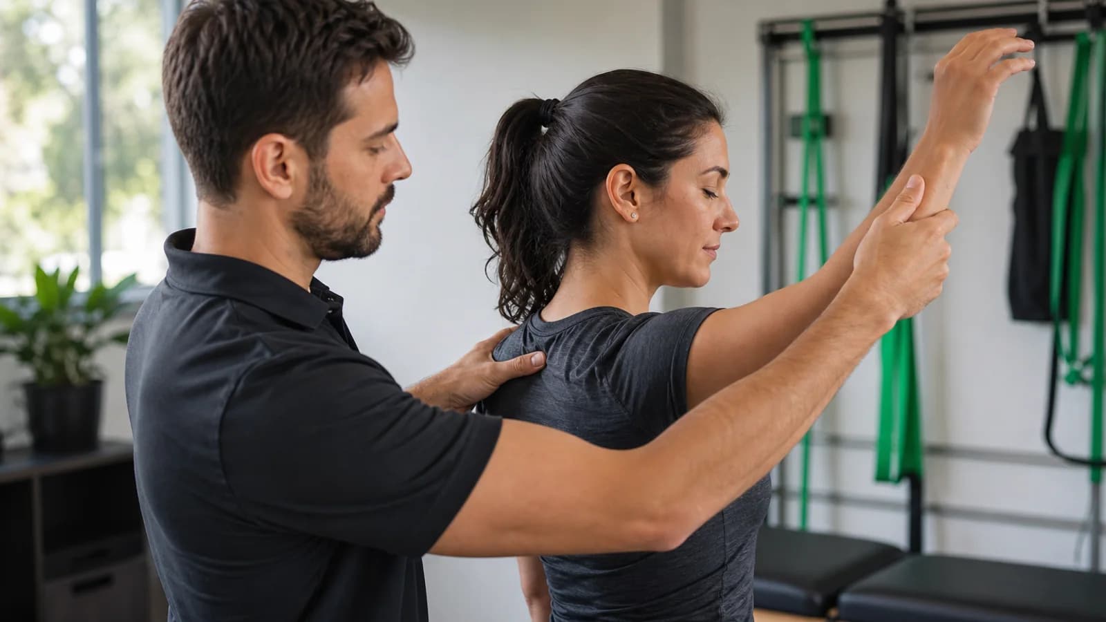 Physical therapist treating a muscle contracture